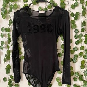 LA hearts 1990 mesh long sleeve body suit